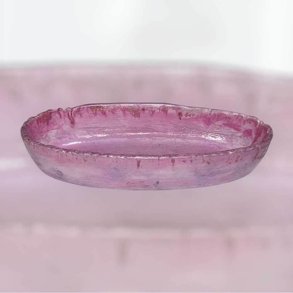 Handmade Eco Resin Oval Trinket Dish | Jewelry & Vanity Decor